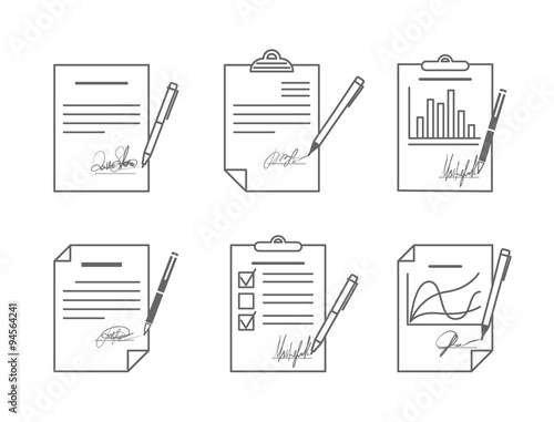 Document or contract with signature