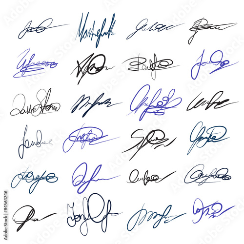 Handwritten personal signatures vector set photo