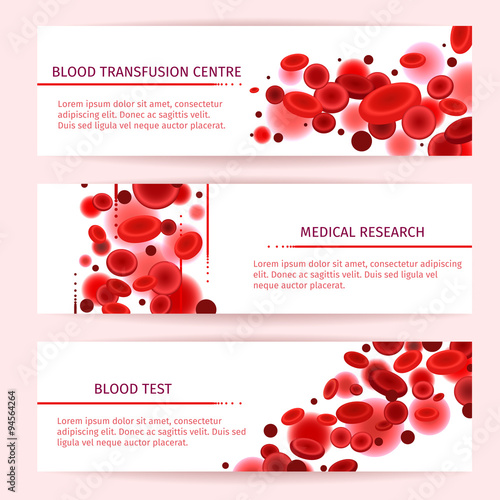 Blood cells. Medical banners vector set