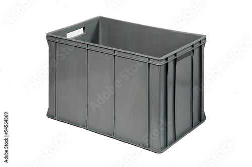 plastic crate grey l