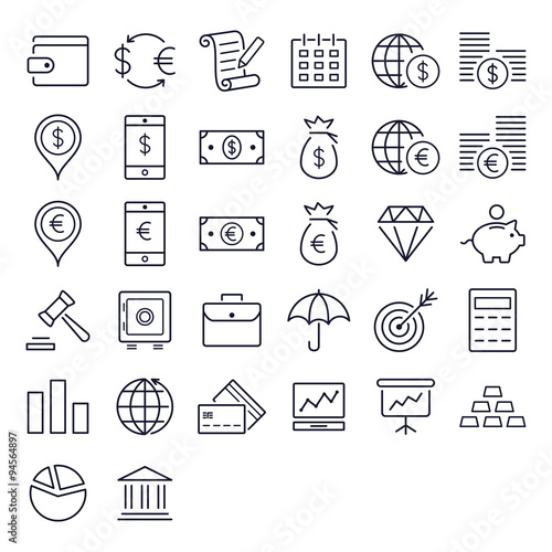 Finance and money icon set