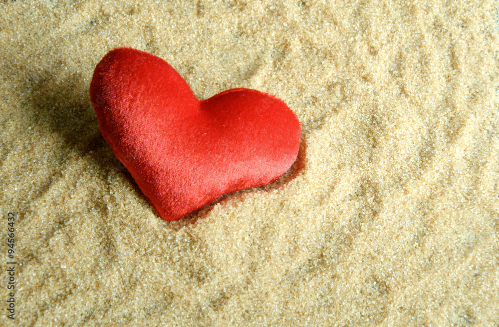 red heart with granulated brown sugar back ground red heart with granulated brown sugar back ground