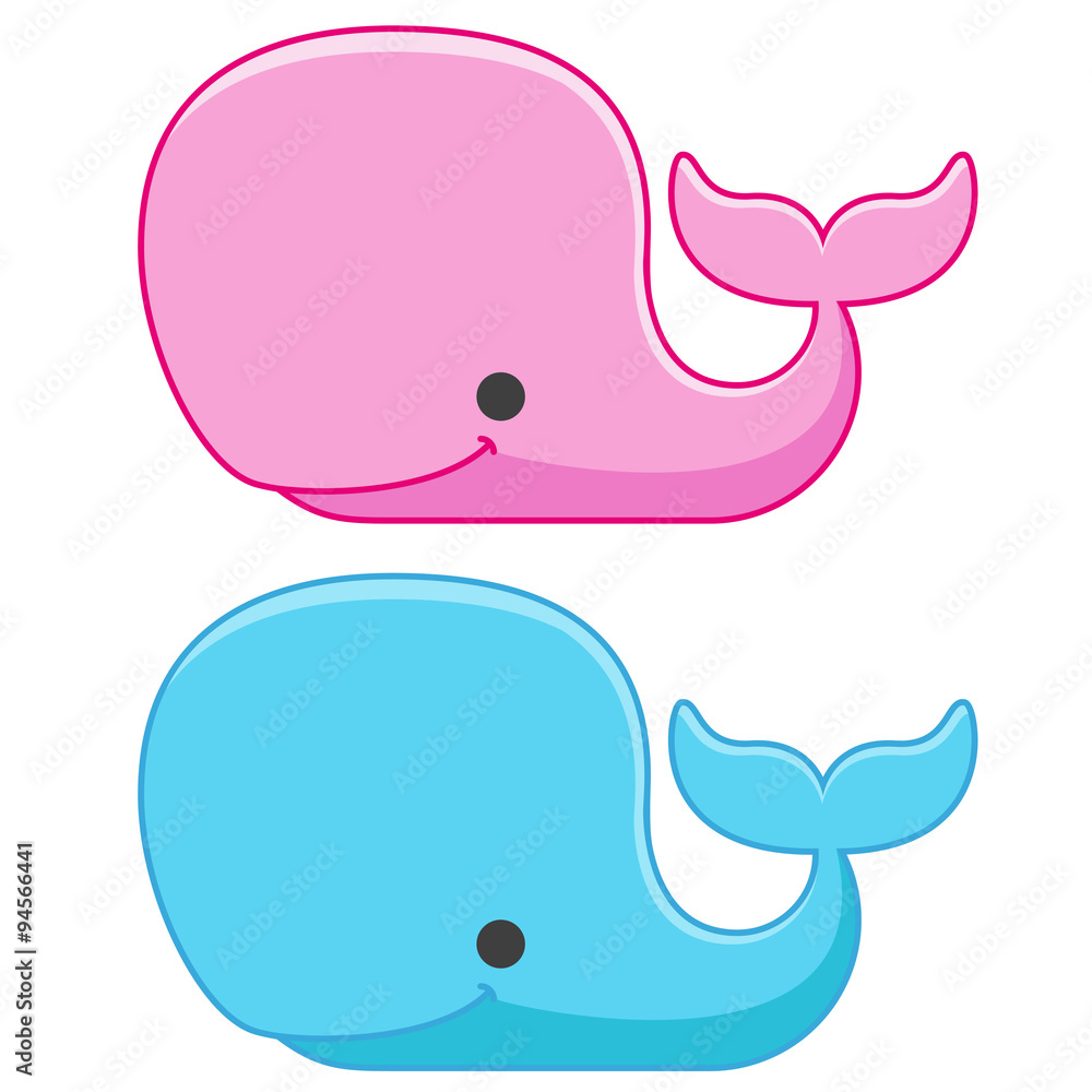 Icono plano ballena en varios colores Icono plano ballena en varios colores