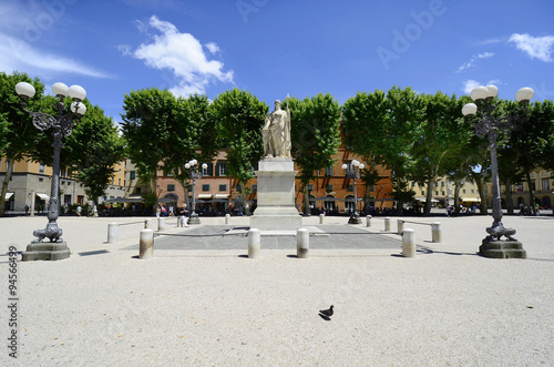 Lucca, Italy, Monument on Piazza Napoleone, one of the biggest squares in Lucca. It was designed by the sister of Napoleon Bonaparte in 1806. photo
