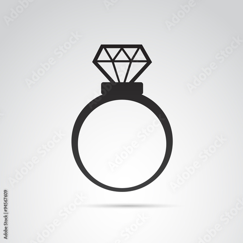 Diamond ring VECTOR icon.