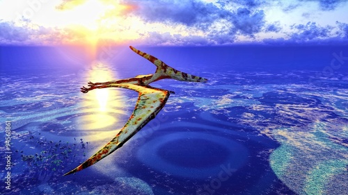 Huge pterodactyl over land © satori