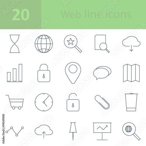 lines web icons set