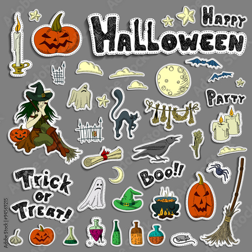 set of halloween elements