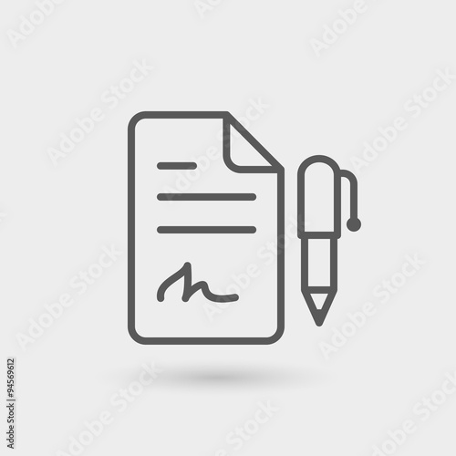 contract thin line icon