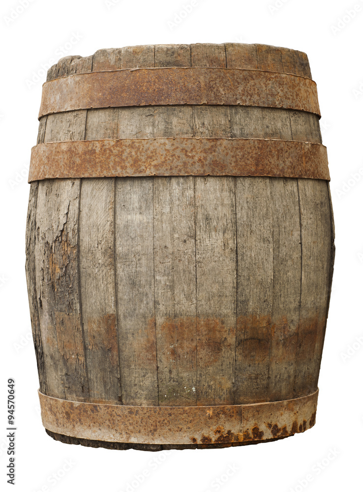 Fototapeta premium render of a wine barrel from top , isolated on white