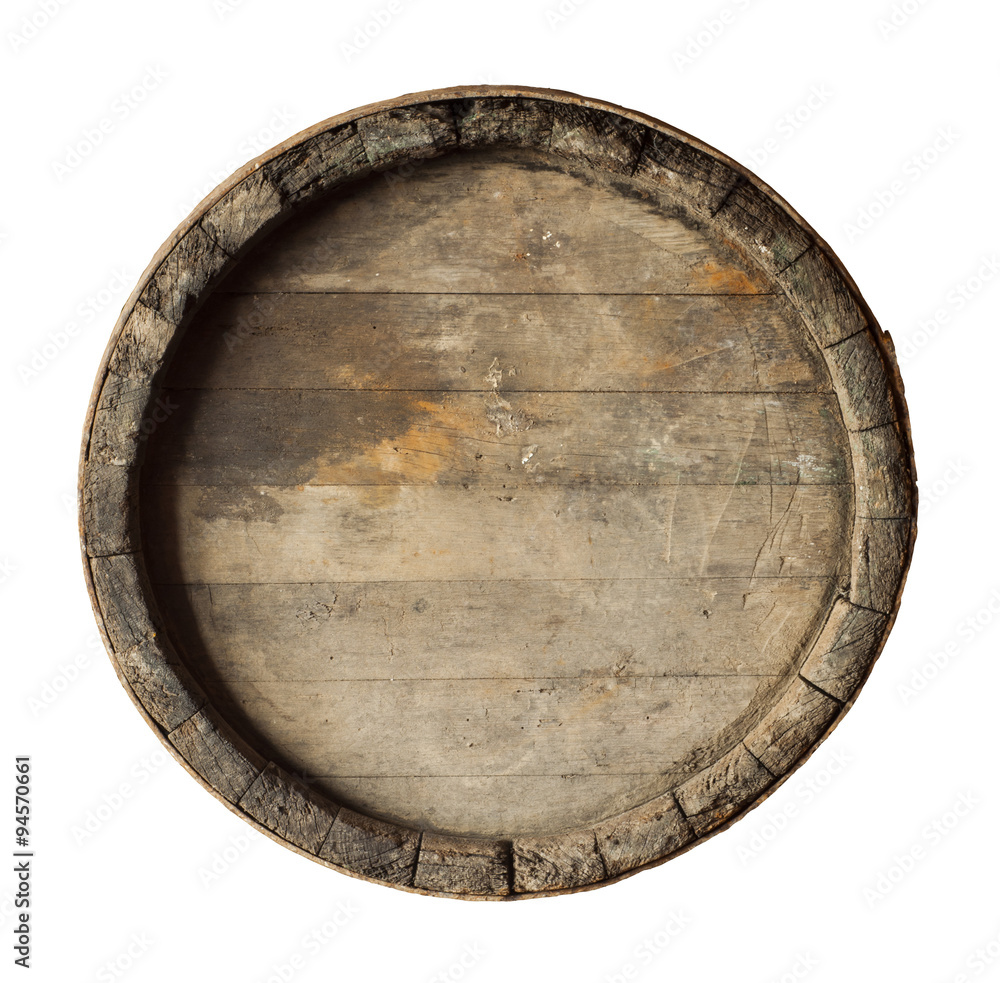 render of a wine barrel from top , isolated on white