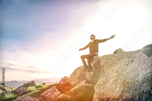 Man feeling freedom