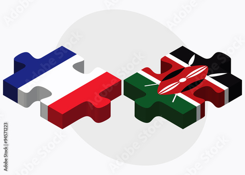 France and Kenya Flags