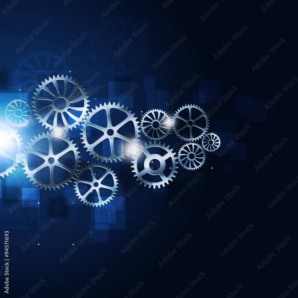 Motion Gears Abstract Blue Background Motion Gears Abstract Blue Background
