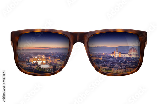 Sunglasses with beautiful panorama of Florence © boule1301