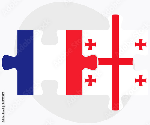France and Georgia Flags