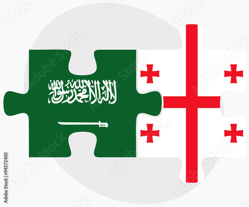 Saudi Arabia and Georgia Flags