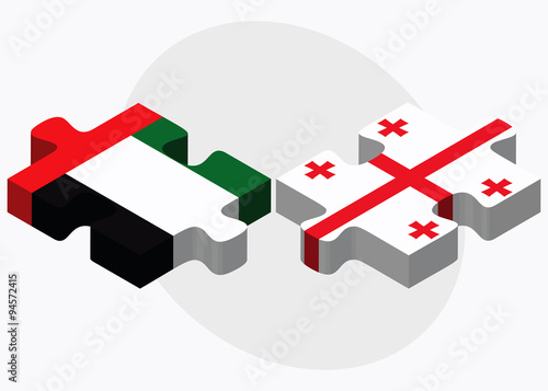 United Arab Emirates and Georgia Flags