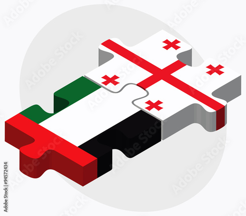 United Arab Emirates and Georgia Flags