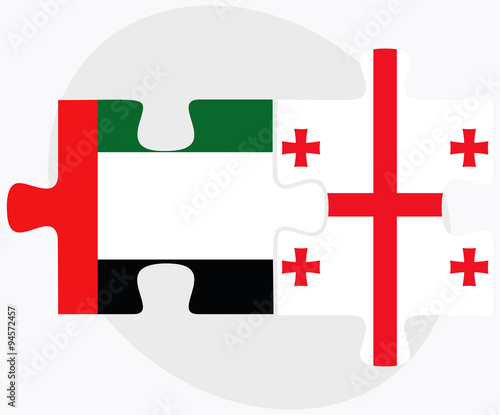 United Arab Emirates and Georgia Flags