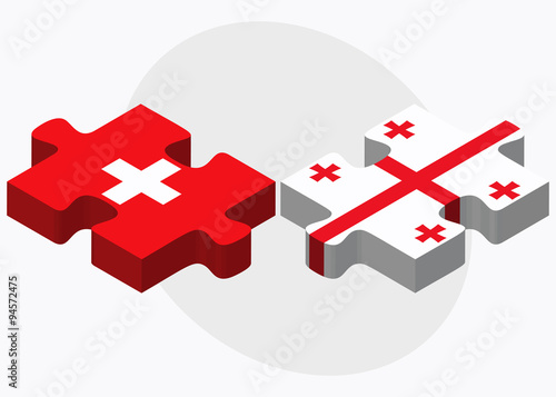 Switzerland and Georgia Flags