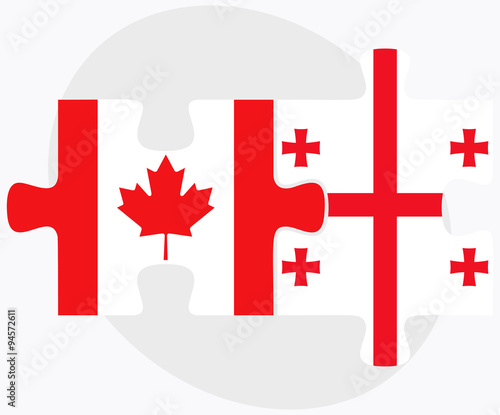 Canada and Georgia Flags in puzzle