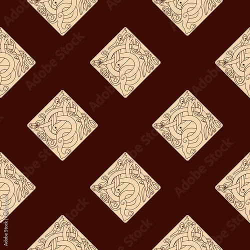 Seamless background with celtic art and ethnic ornaments for your design