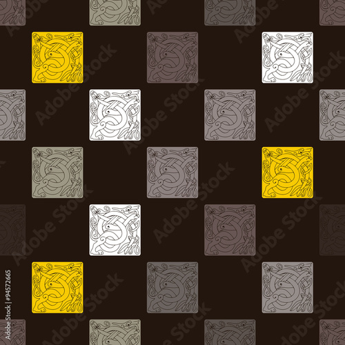 Seamless background with celtic art and ethnic ornaments for your design