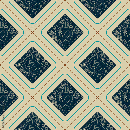 Seamless background with celtic art and ethnic ornaments for your design
