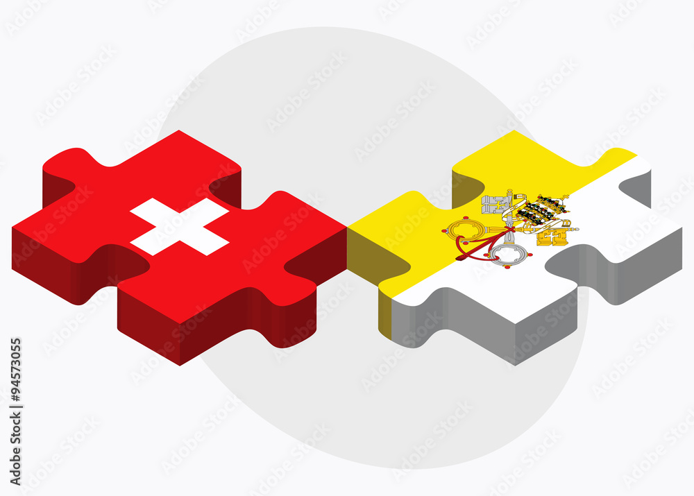 Switzerland and Holy See - Vatican City State Flags Switzerland and Holy See - Vatican City State Flags