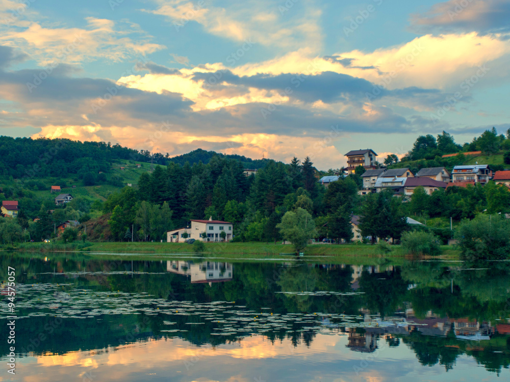 Obraz premium Reflection in river Mreznica IV