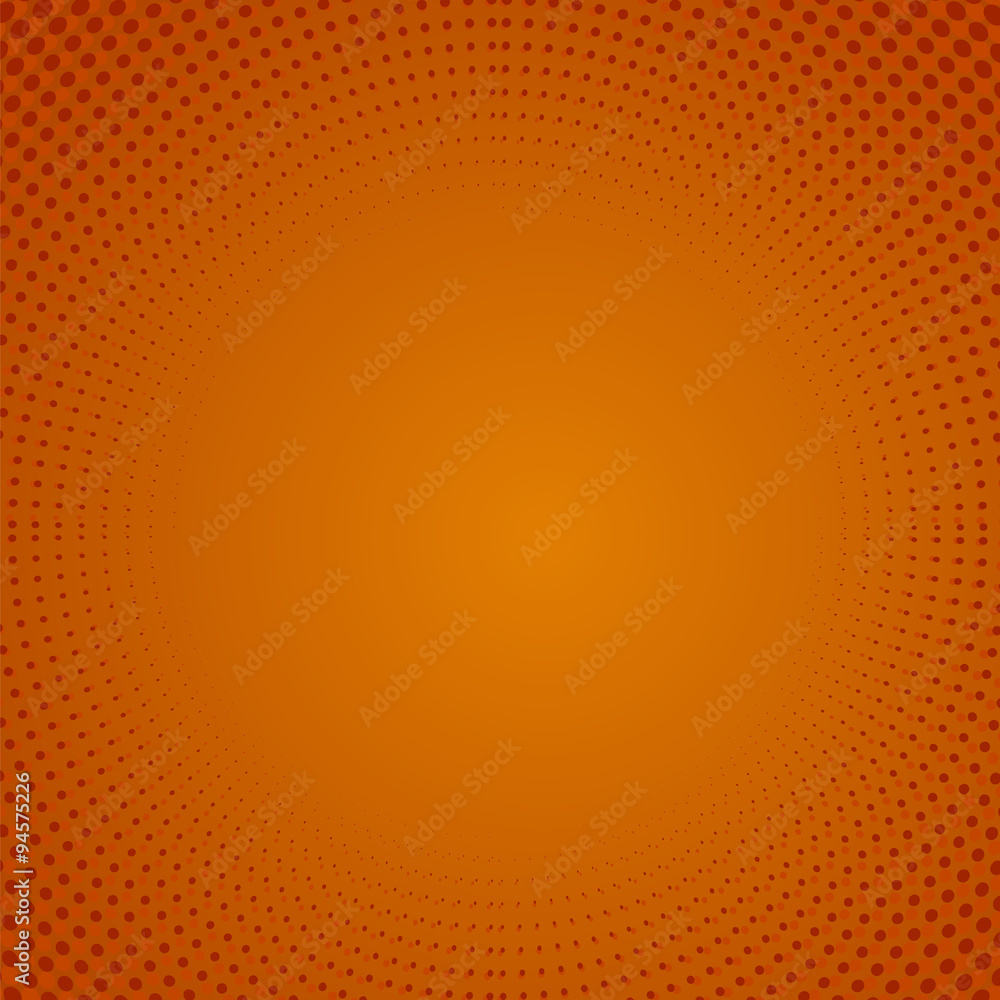 Halftone Pattern. Dots on Orange Background. 