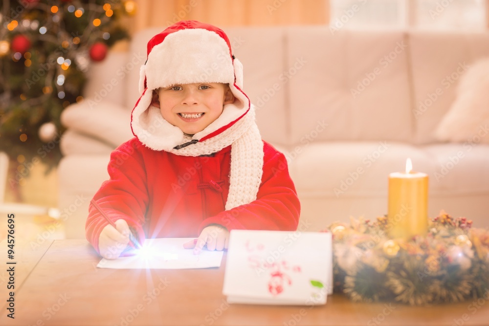 Festive little boy smiling at camera Festive little boy smiling at camera