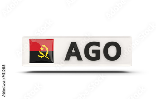 Square icon with flag of angola