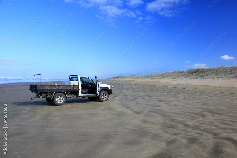Pickup am Strand