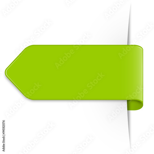 Long light green arrow sticker with shadow & space for text