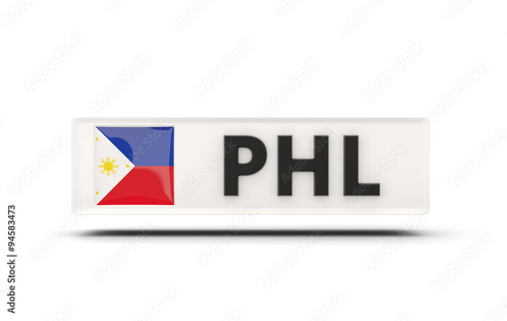 Square icon with flag of philippines