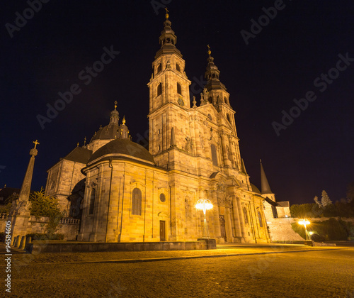 st salvator dom in fulda germany at night