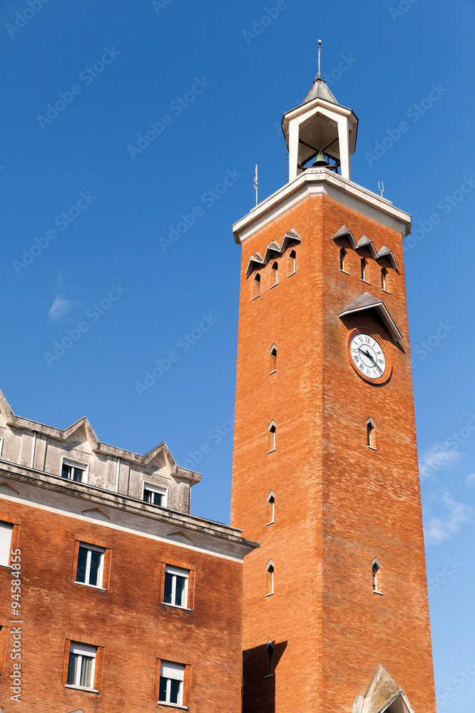 Tall clock tower of comune di Gaeta, Italy