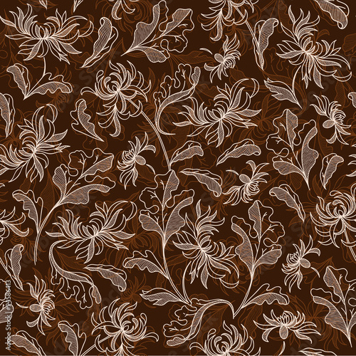 Seamless vintage floral japanese background