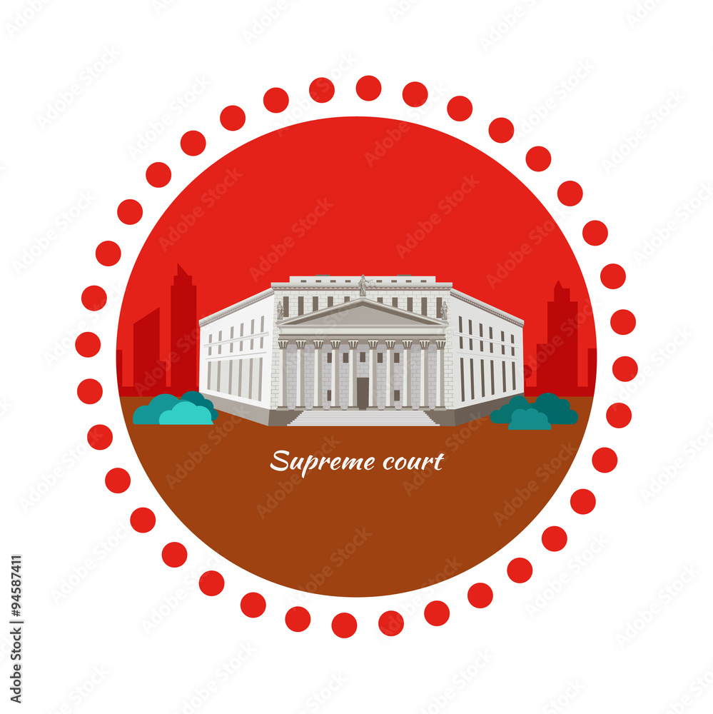 Supreme Court Concept Icon Flat Design
