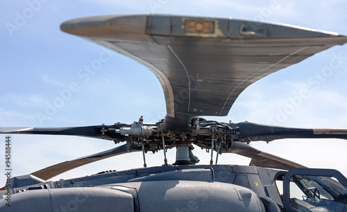 Obraz na plátne Military helicopter rotor blade detail