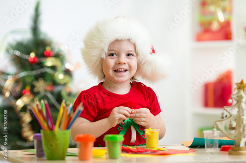 child girl making by hands ...