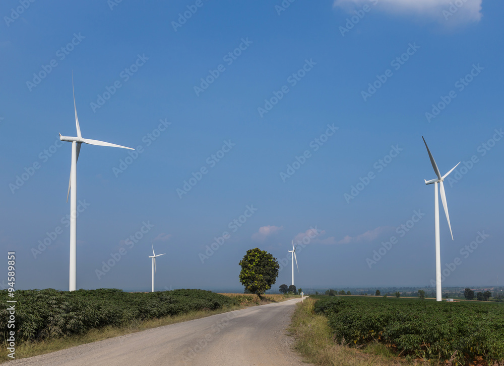 custom made wallpaper toronto digitalwind turbines generating electricity renewable energy on cassava plantation
