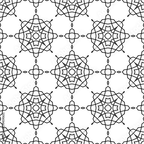 Vector black and white pattern with geometric details