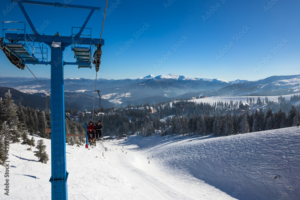 Lift in mountains ski resort in winter - nature and sport picture
Image ID: 332751860