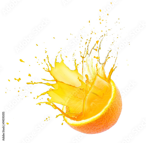 Orange with splashes isolated on white © Africa Studio