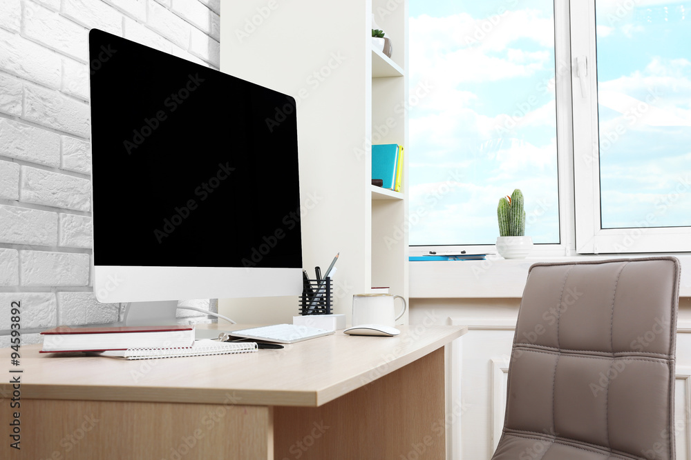 Obraz premium Workplace with computer in office