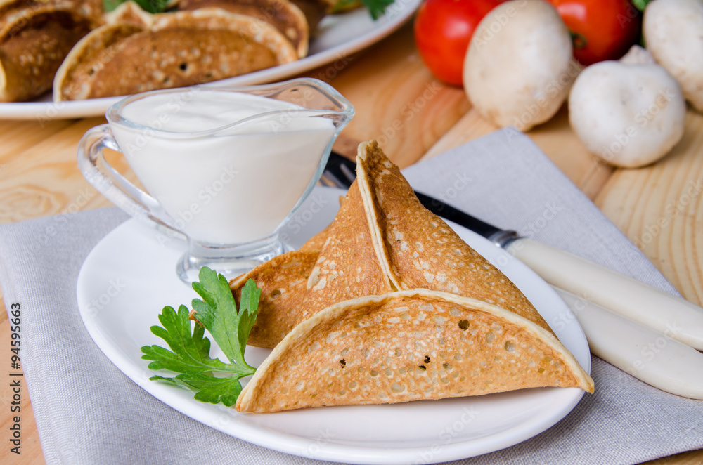 Qatayef with mushrooms and cheese Qatayef with mushrooms and cheese