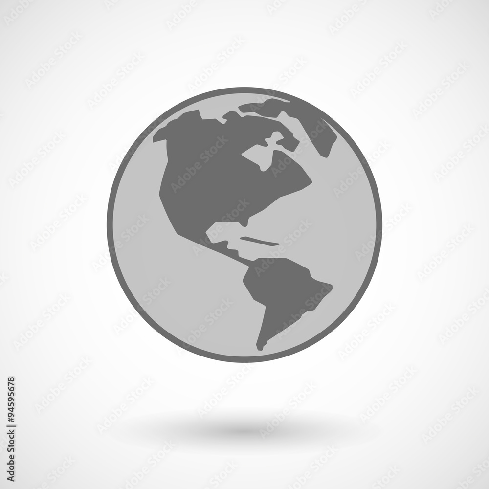 Illustration of an America region world globe Illustration of an America region world globe